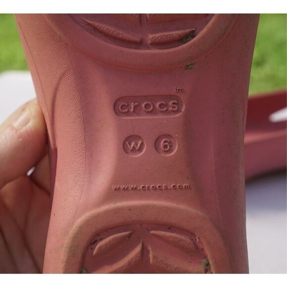 Crocs Sloane Pink Square Toe Cutout Flats - Picture 7 of 7